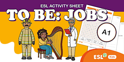 ESL Guess the Job Writing Activity [Kids, A1]