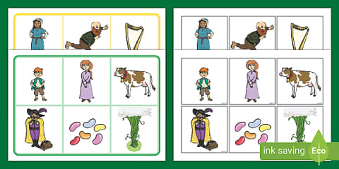 Jack and the Beanstalk Themed Cutting Skills Worksheet