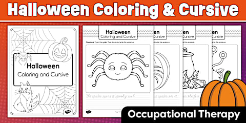 Fall Handwriting Practice on Highlighted Writing Paper for OT