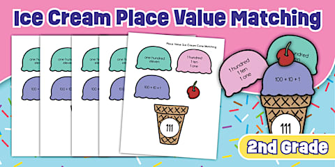 Second Grade Math Mystery Place Value Task Cards