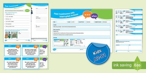 ESL Past Continuous Conversation Cards [Kids, A2]