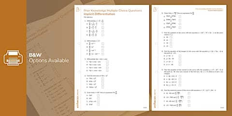 Proir Knowledge Check Sigma Notation - Prior Knowledge Multiple-Choice Test