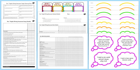 2014 Curriculum Year 1 English Writing Assessment Targets Colouring Sheet