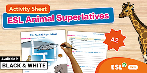 ESL Superlative Writing Sheet [Kids, A2]