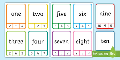 Matching Numbers to Words Worksheet