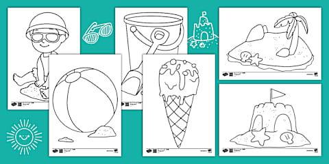 Seaside Colouring Sheets