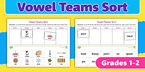 Short vs. Long Vowel Sounds Sorting Pack for PreK-1st Grade