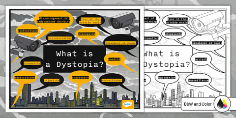Dystopian Fiction Introduction PowerPoint & Google Slides for 6th-8th Grade