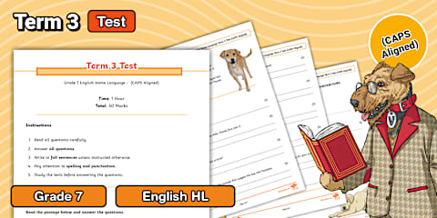 Grade 7 - English Home Language - Term 3 - Comprehension Test (CAPS ...