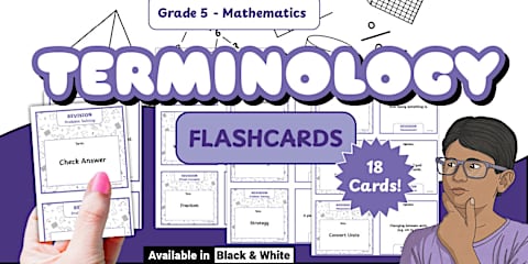 Grade 5 - Maths - Term 1 - Terminology - Flashcards (CAPS Aligned)