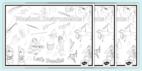 Musical Notes Colouring Sheet