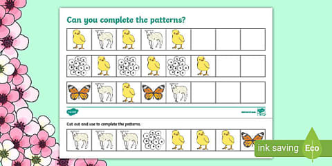 Twinkl Symbols: Spring Cut and Stick Symbol Matching Activity