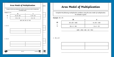 Multiplying Two-Digit by Three-Digit Numbers Using the Area Model ...