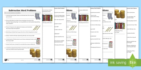 Missing Numbers Word Problems Worksheet