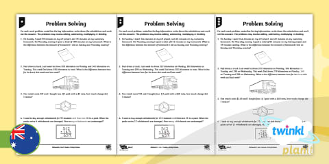 Missing Numbers Word Problems Worksheet - AC9M4N09