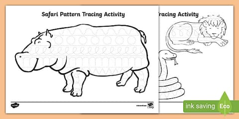 Animals Pattern Tracing Activity