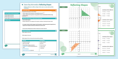 Reflection of Shapes Worksheet Pack