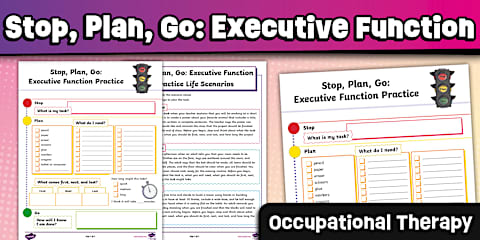 Overfunctioner Worksheet Getting Started: Task Initiation Executive Function Visual for OT
