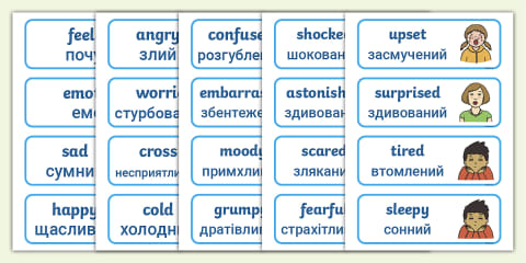 Ukrainian Translation Picture Dictionary Clothes Word Cards Pack