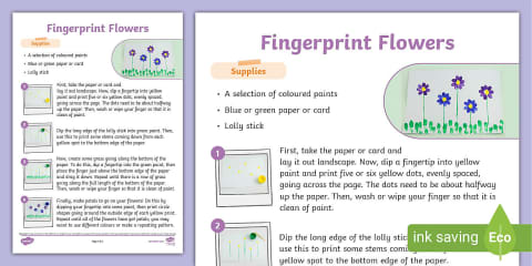 Fingerprint Flowers Craft Instructions PowerPoint