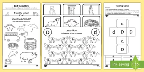 Letter D Simple Let's Look at the Letter D - Booklet
