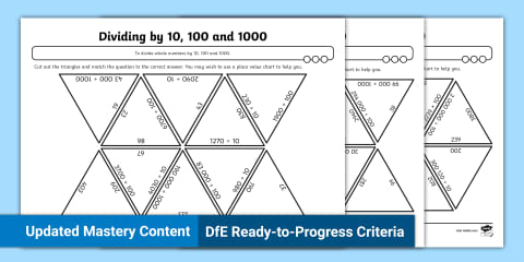 Dividing by 10 Math Maze Worksheet for 3rd-5th Grade