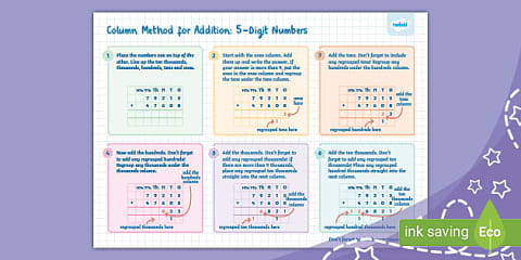 Column Method for Subtraction: 5-Digit Numbers