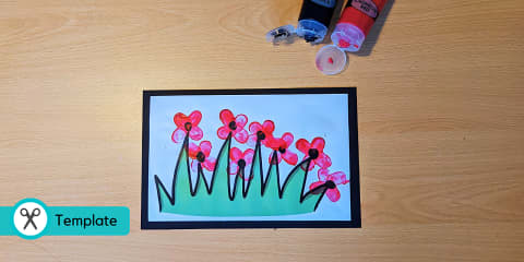 Fingerprint Poppies Remembrance Day Activity with Visual Supports
