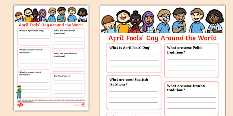 KS1 April Fools' Day Short Burst Writing Template