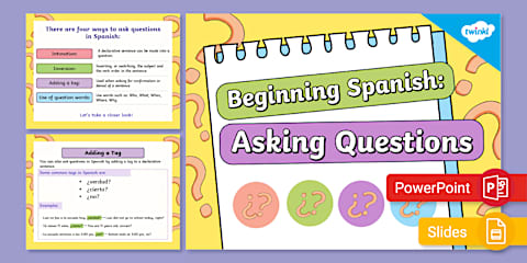 Beginning Spanish: Asking Questions Lesson Pack
