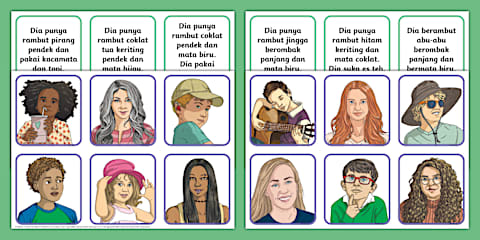 ESL Matching Cards for Describing People (Differentiated) [Teens, A2-B2]