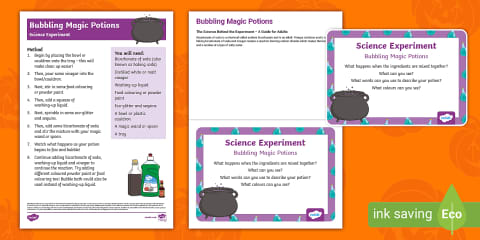 KS1 Magic Potions Science Experiment and Prompt Card
