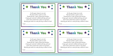 Let's Say Thank You End of Year Cards