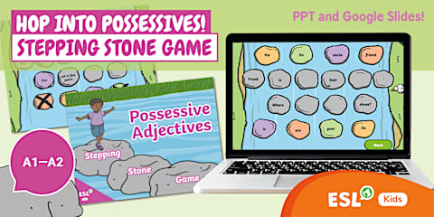 ESL Possessive Adjectives Multiple Choice Quiz Game [Kids, A1]