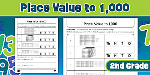 Second Grade Fall Math Scarecrow Place Value Worksheet