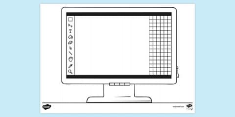 Printable Paper Computer Screen Computer Screen Writing Template