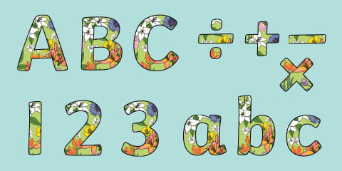 Spring Display Letters Spring Themed A4 Display Lettering