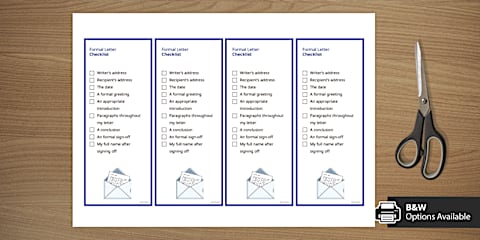 Formal Letter Knowledge Organiser