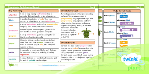 Computing: Programming Turtle Logo and Scratch Year 3 Knowledge Organiser