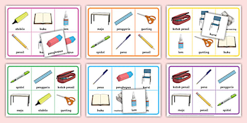 Classroom Objects Differentiated Labelling Indonesian