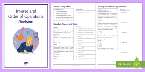 Order of Operations BODMAS BIDMAS Examples Teaching Pack