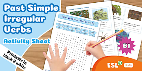 ESL Irregular Verbs: Simple Past Tense Activity Sheet [Kids, A1-A2]