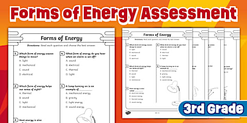 Second Grade Forms of Energy Task Cards