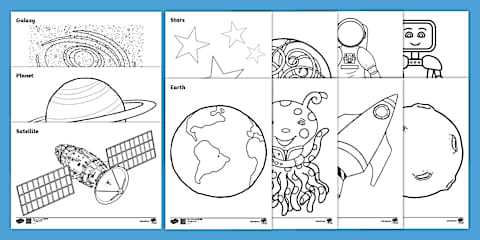 Solar System Colouring Page