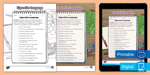 Spring Similes Figurative Language Maze for 6th-8th Grade