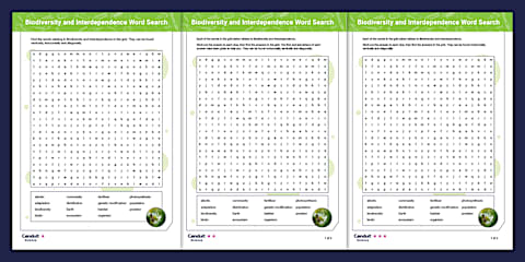KS3 Ecosystems and Interdependence Word Search