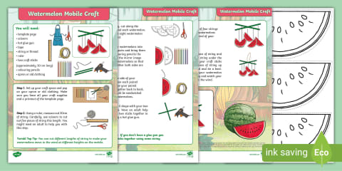Watermelon Count and Match 1-20 Worksheet