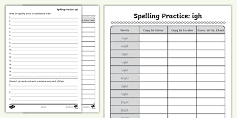 Grade 3 English Phonics -ough Spelling Practice Sheets (CAPS Aligned)