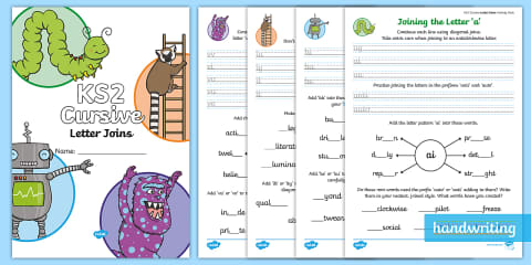 KS2 Continuous Cursive Warm Up Pencil Control Patterns Activity Sheets