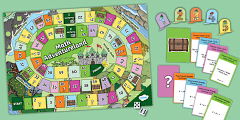 Math Adventureland Board Game Jump Forward Two Digit